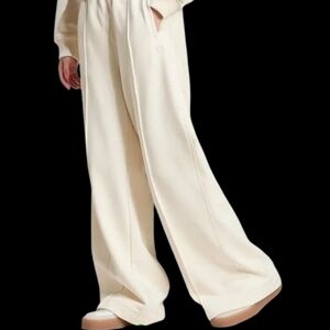 Adidas Cream Wide-Leg Pants